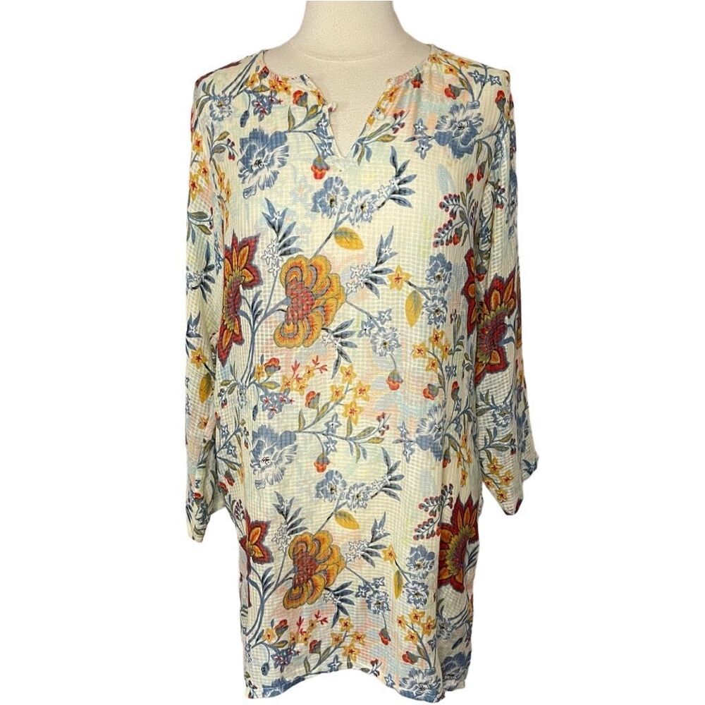 βSOLDβRAJ Lightweight Floral PullOver Swimsuit Cover Up - Picture 1 of 9
